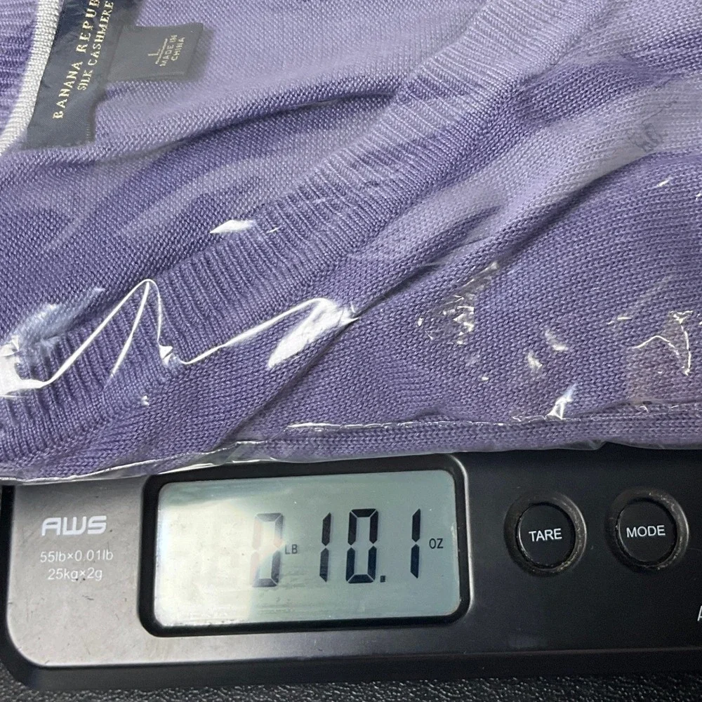 Banana‎ Republic Sweater Mens Large Purple Silk Cashmere V-Neck Luxury Classic